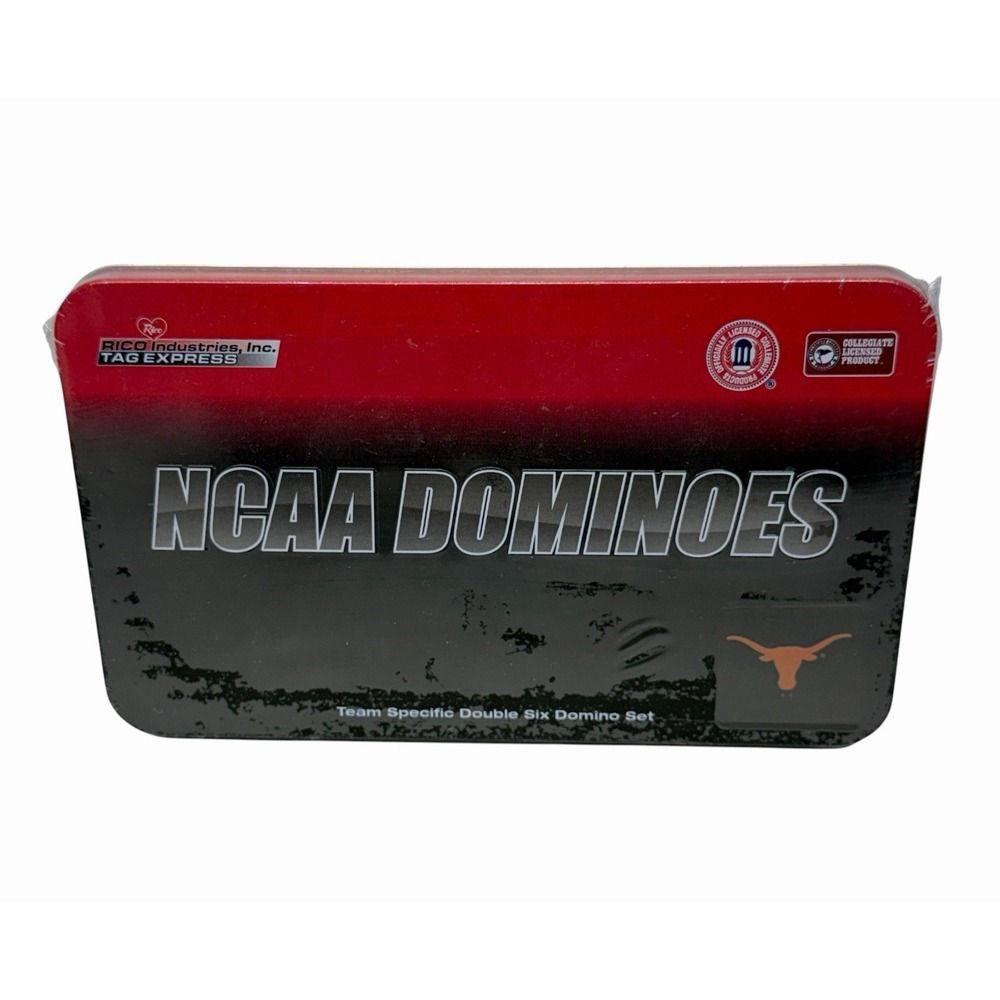 Texas Longhorns NCAA College 28 Piece Set Of Double Six Dominoes Team Specific